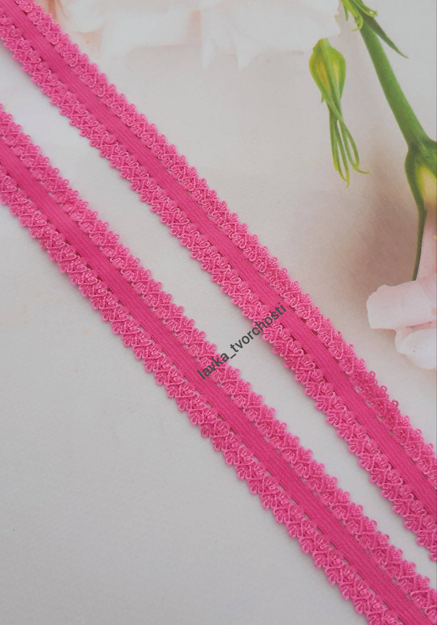 

Ажурна резинка малинова 2,3см