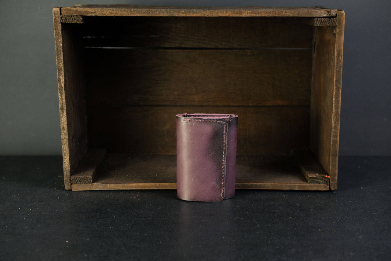 

Женский кожаный кошелек тройного сложения, натуральная кожа итальянский Краст, цвет Бордо