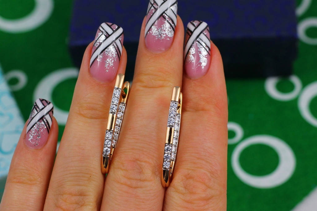 

Серьги Xuping Jewelry дорожки с камнями два через два с родием 3 см золотистые