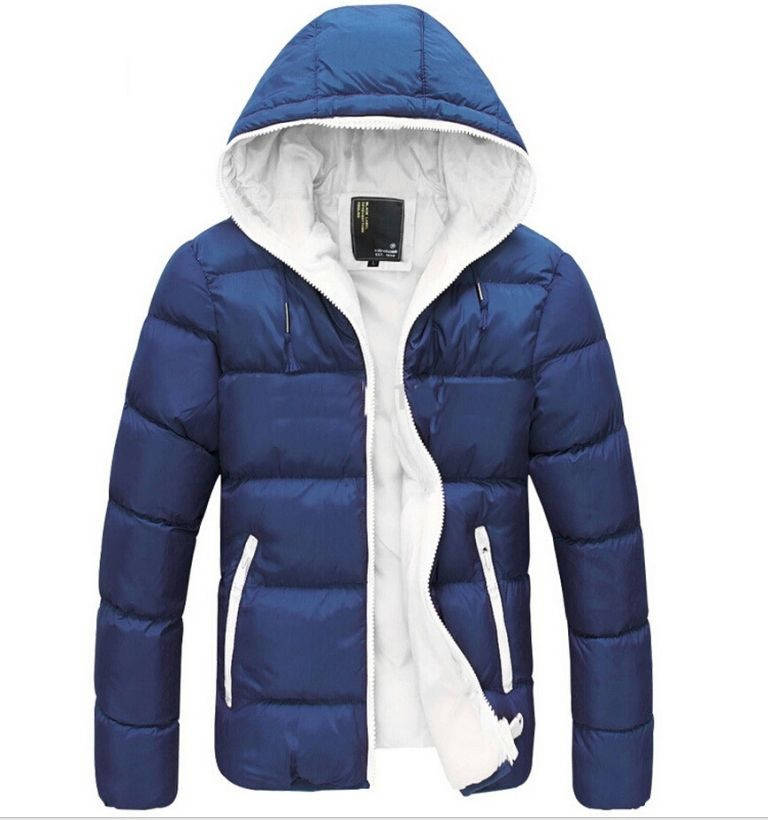 

Мужская тонкая спортивная куртка с капюшоном весна-осень синий,белый, XL