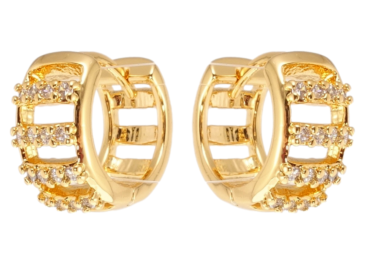 

Серьги Xuping Позолота 18K колечки "С дорожками циркония"