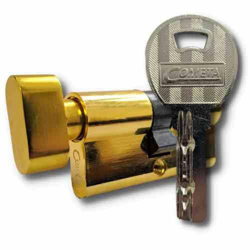 

Цилиндр замка COMETA 60 (30*30T) knob comp золото