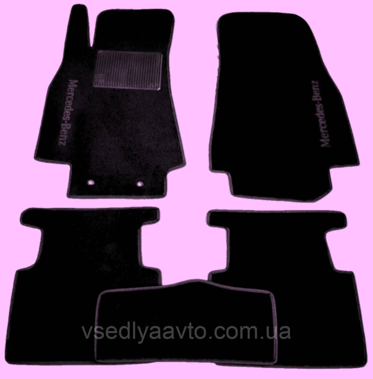 

Ворсовые коврики в салон Mercedes W169 (A-class) (2003-2013), Черный