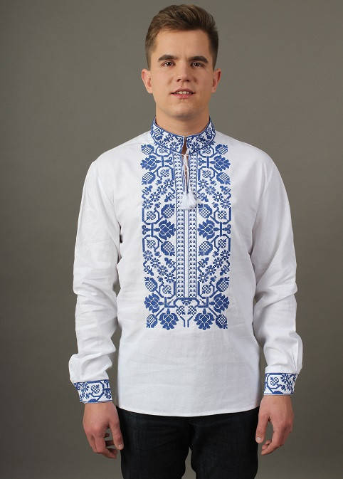 

Льняная вышитая сорочка для мужчин с богато расшитым орнаментом