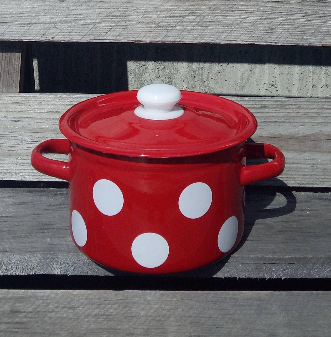 

Кастрюля эмалированная 3л 1612/4 Горох красный Idilia