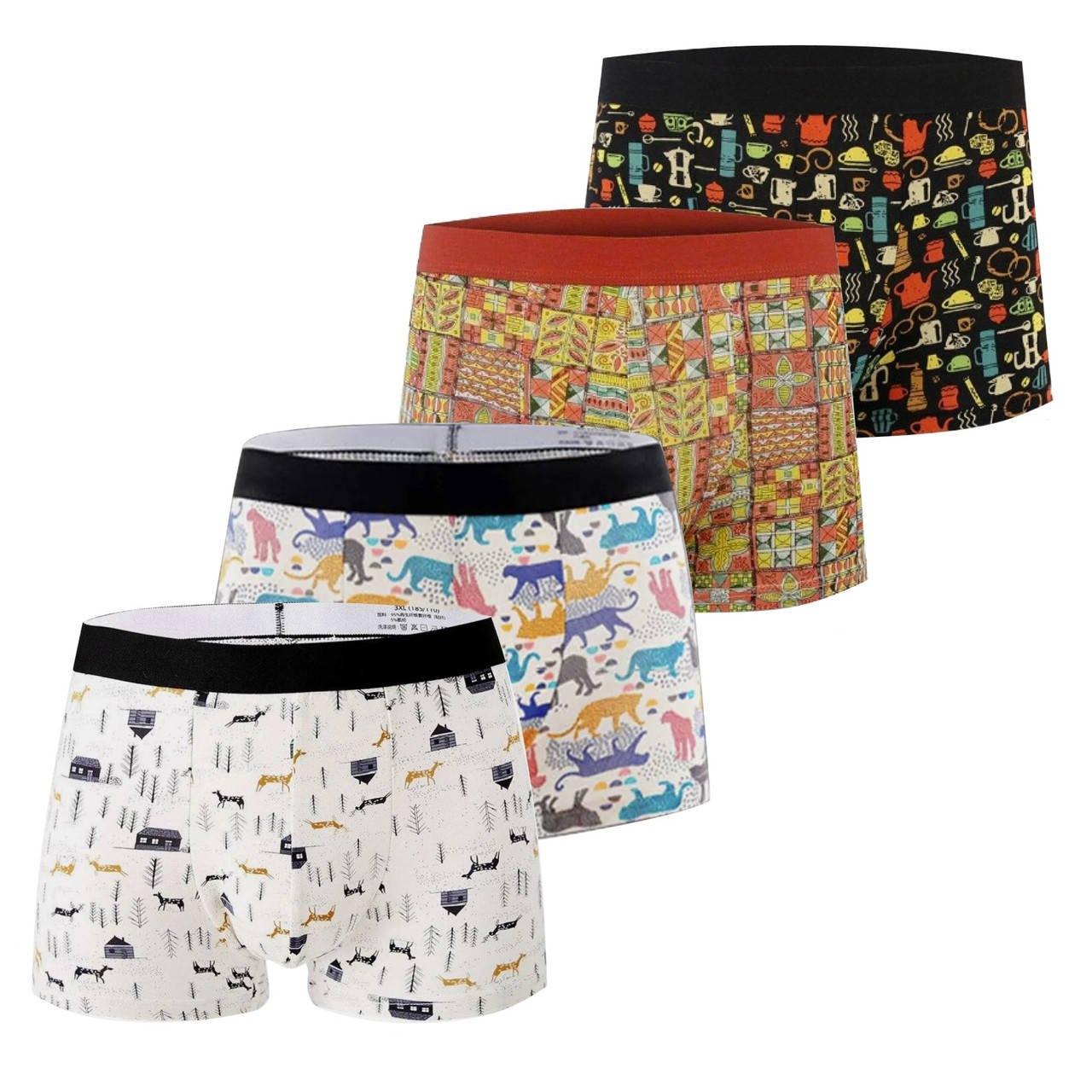 

Набор мужских трусов боксеров с принтом 4 шт.