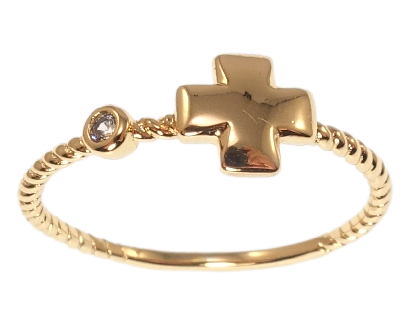 

Кольцо Xuping Позолота 18K "Крестик с кристаллом" р.17.5