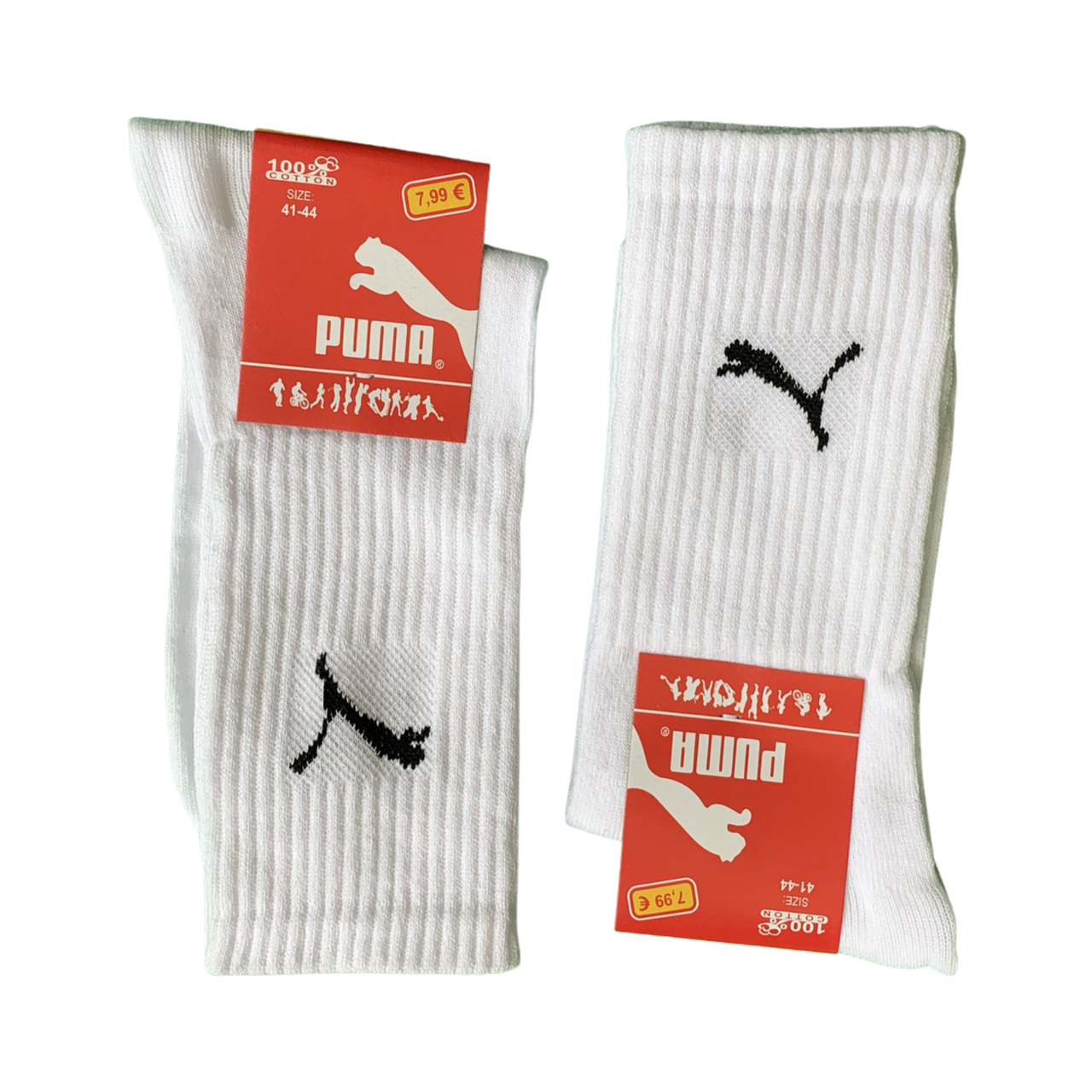 

Носки Puma високі спортивні шкарпетки Пума білі тренувальні з логотипом 36-40