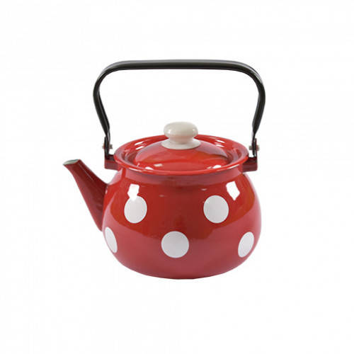 

Чайник 2,5л эмаль 2710/4 Белый горох красный НТЗ