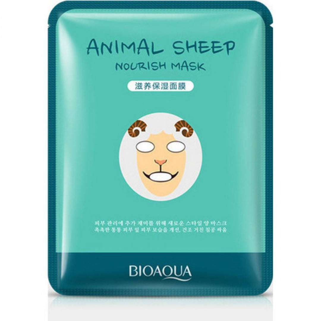 

Тканевая Маска для лица BIOAQUA Animal Sheep Mask осветляющая, для предотвращения сухости и шелушений, 30g