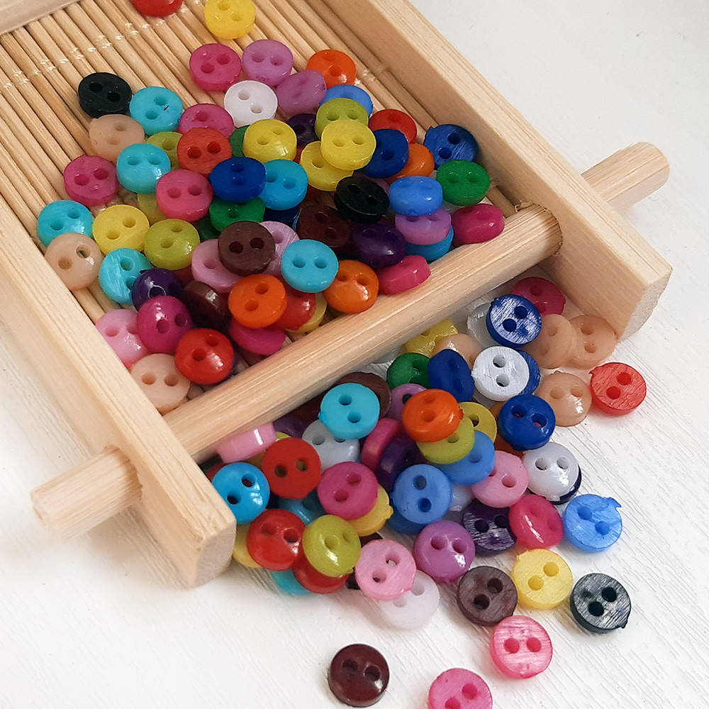 

Пуговицы-мини для кукол круглые 6 мм, микс (10 шт)