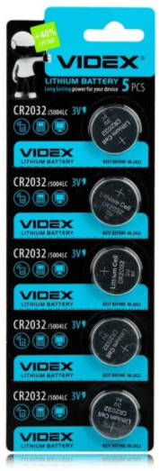 

Батарейка VIDEX CR2032 5 шт (1 упаковка) (4254)