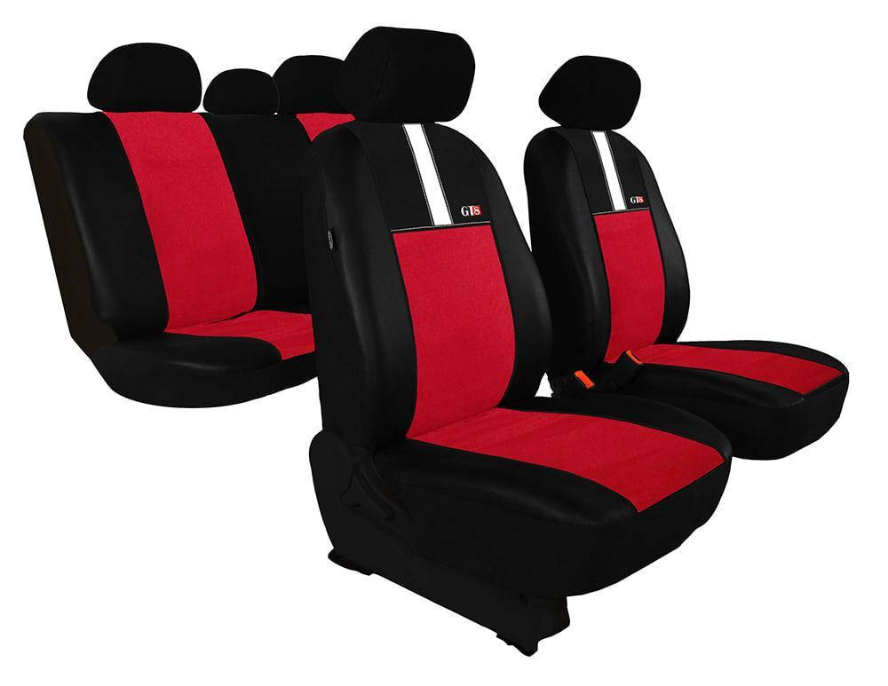 

Автомобильные чехлы универсальные Pok-ter GT8 из экокожи и алькантара цвет красный