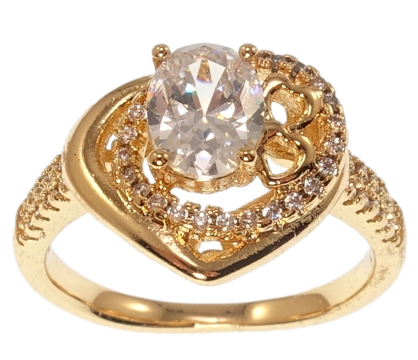

Кольцо Xuping Позолота 18K "Сердце" р.17