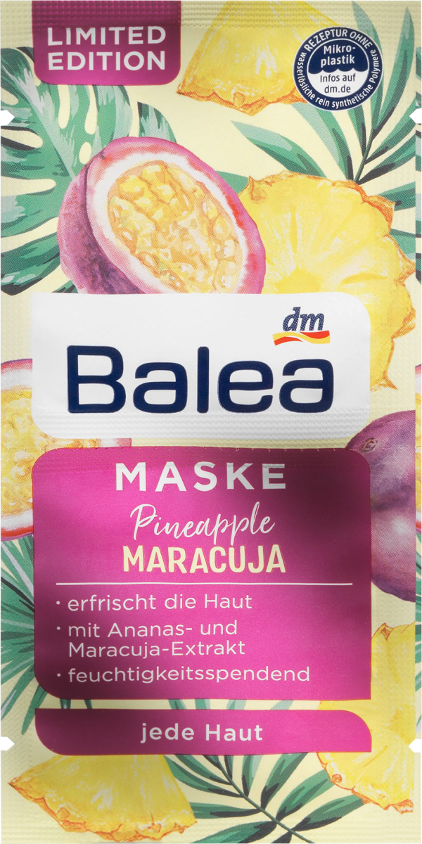 

Увлажняющая маска для лица Balea Maske Pineapple & Maracuja, 2st. х 8 ml.