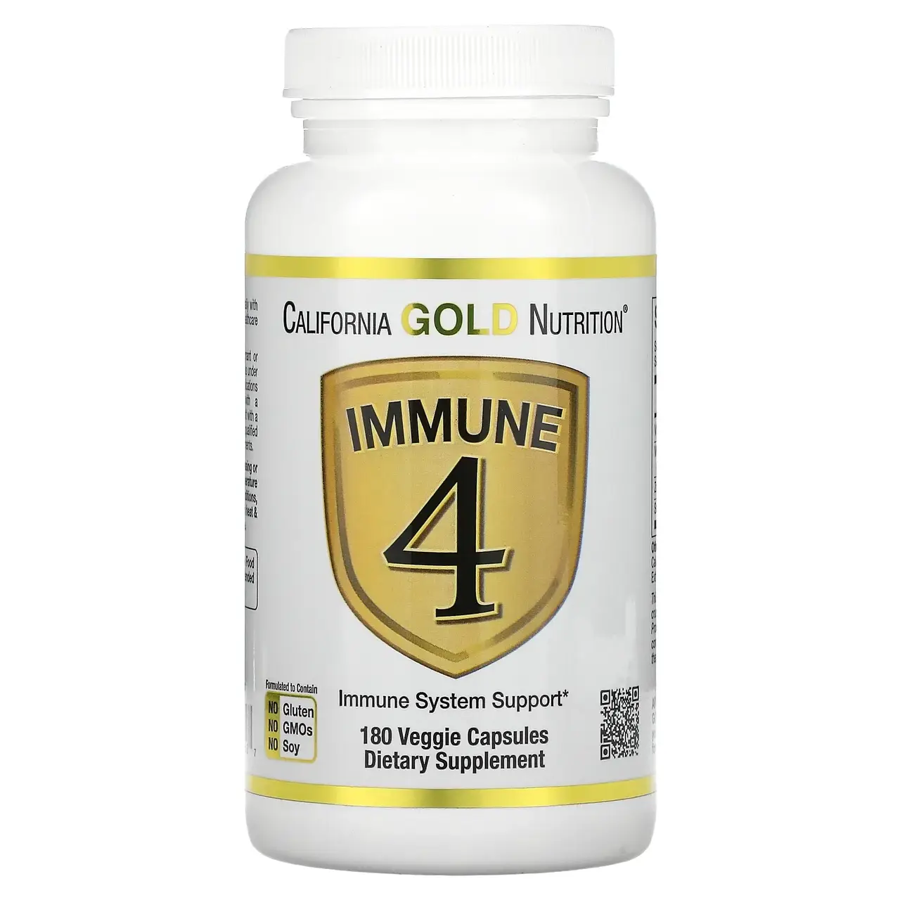 

California Gold Nutrition, Immune 4, средство для укрепления иммунитета, 180 вегетарианских капсул