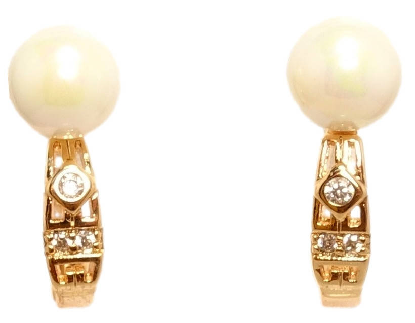 

Серьги XP Позолота 18 К английский замок "Жемчужины на декоративных дужках"