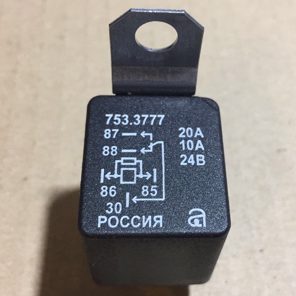 

Реле 5-контактное с кронштейном резист. 24В 20/10А универс. 753.3777.000
