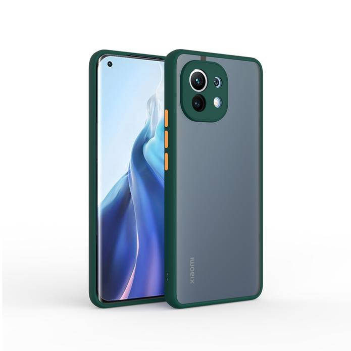 

Противоударный матовый чехол для Xiaomi Mi 11 Lite Зеленый защита камеры, Зелёный