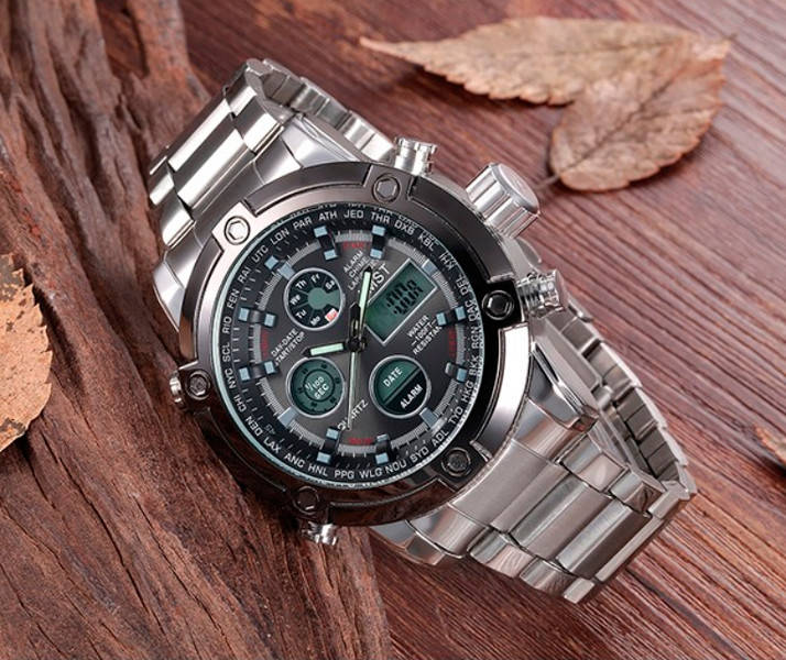 

Спортивные тактические часы для военных AMST Mountain Steel