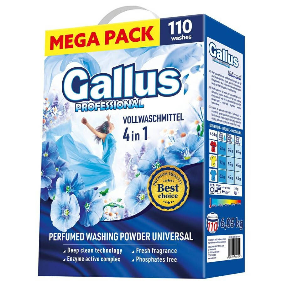 

Порошок для стирки универсальный Gallus Professional 4в1 6.05 кг к/к