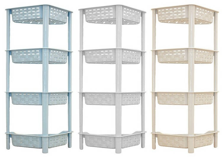 

Полиця кутова, етажерка маленька, 4 яруси, 32*23см, мікс кольорів