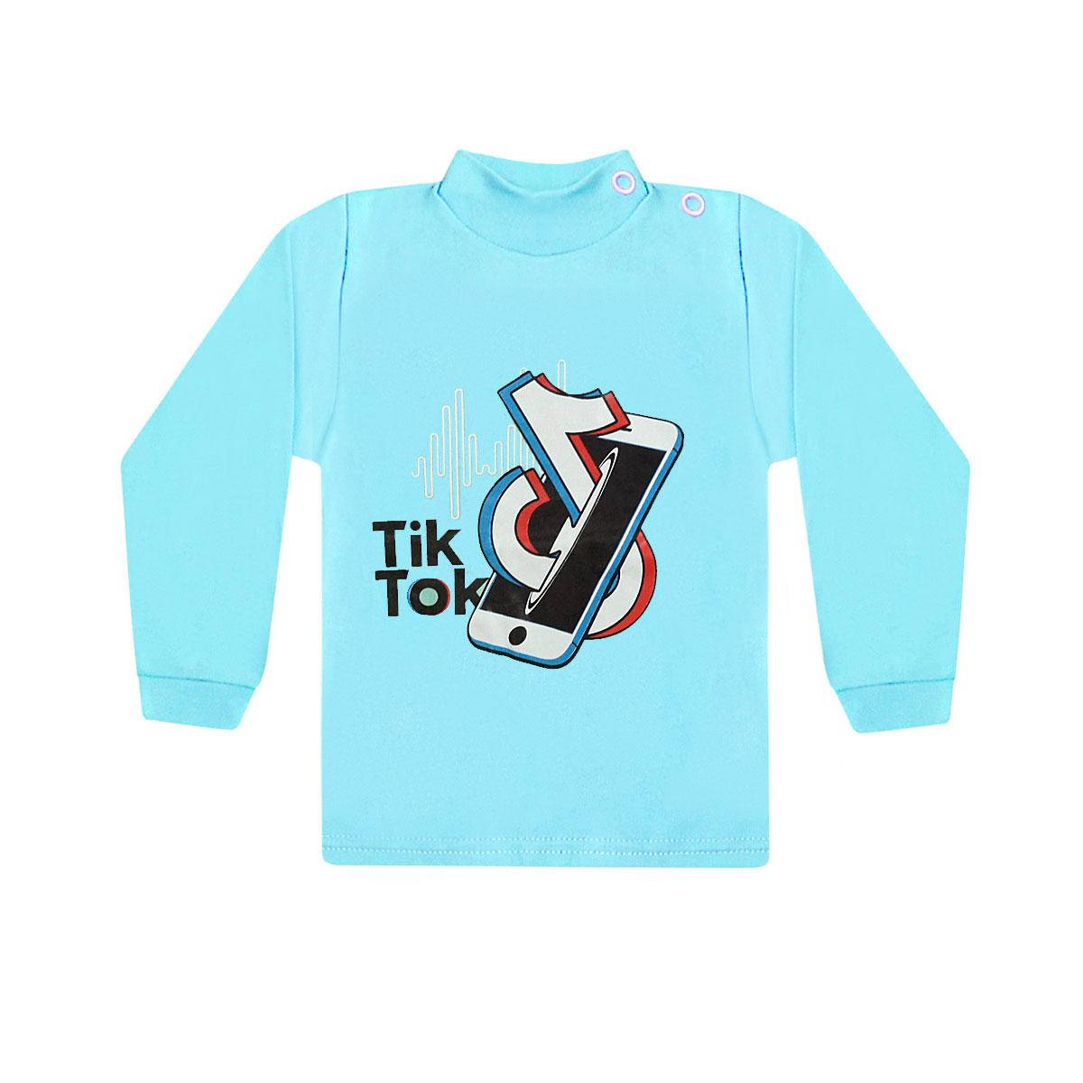 

Однотонный детский джемпер с принтом Tik Tok для мальчика интерлок