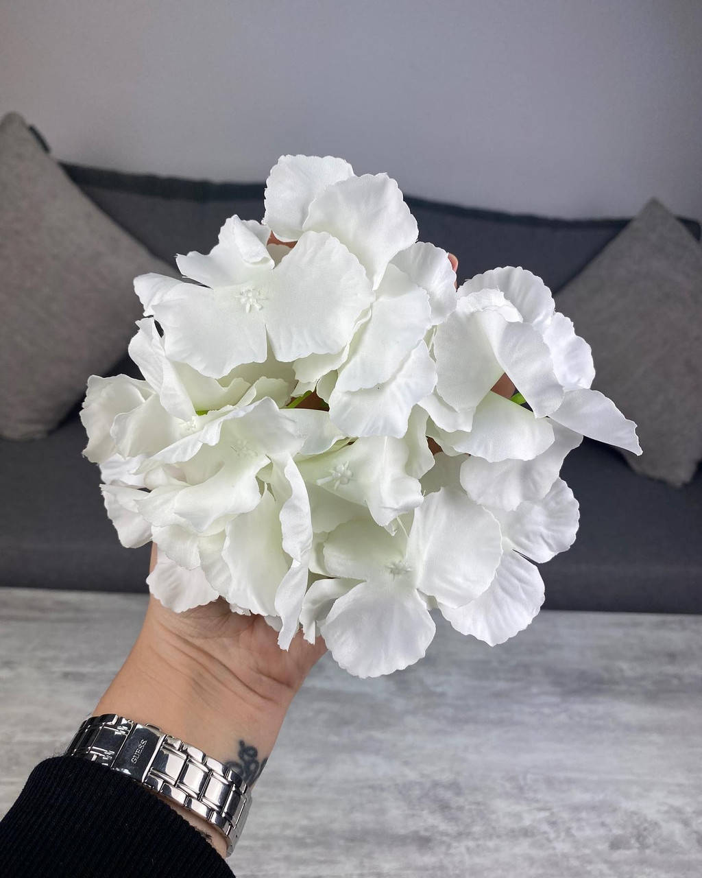 

Гортензия, высота 8 см, диаметр 18 см, белый, 533