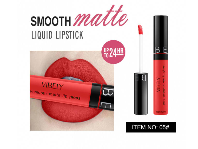 

Жидкая матовая губная помада Vibely Matte Lipgloss Ultra-Smooth #05, 10мл