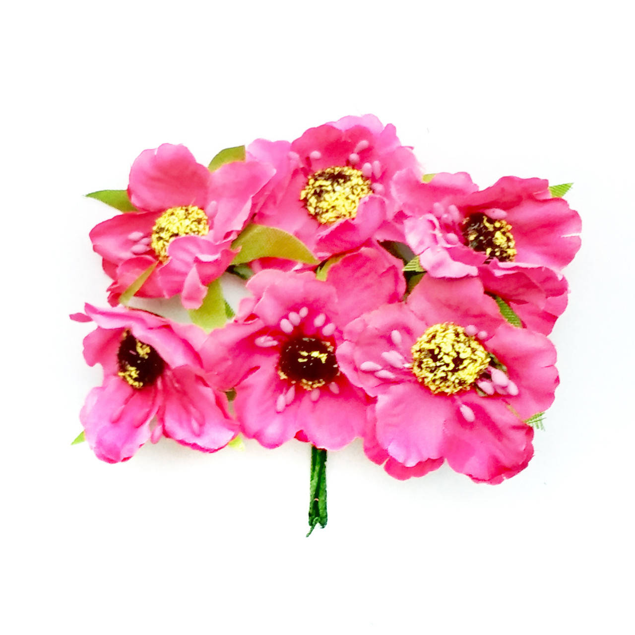 

Маки мини ярко- розовые 5см, Розовый