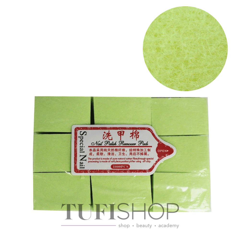 

Безворсовые салфетки Nail Polish Remover Pads тканевые 4х6,540 шт, салатовый