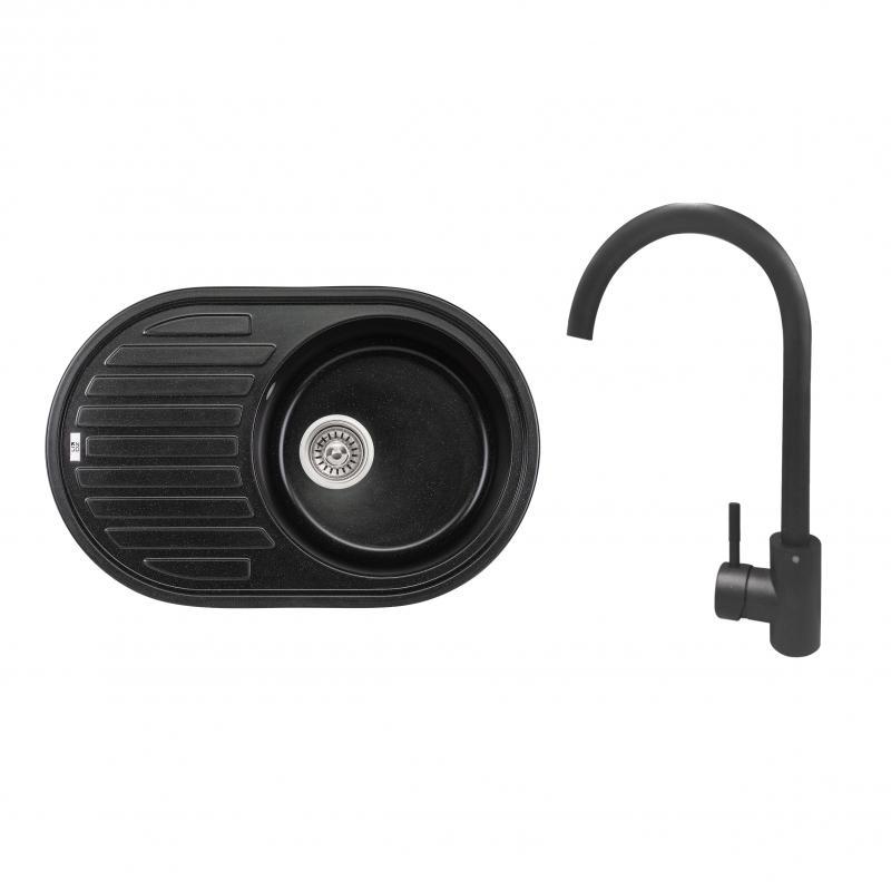 Набір: Кухонна мийка Lidz 780x500/200 BLM-14 (LIDZBLM14780500200) + Lidz Aria Змішувач для кухні 015F (k35)