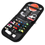 Набір для шиття 27 предметів для дому, дорожній швейний набір аксесуарів в чохлі, фото 2