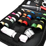 Набір для шиття 27 предметів для дому, дорожній швейний набір аксесуарів в чохлі, фото 3