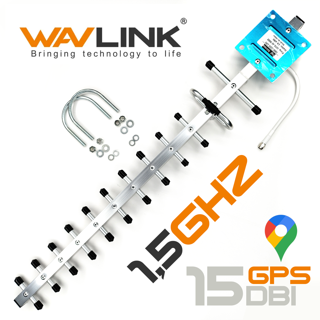 Антена Yagi спрямована 1.5 ГГц 30° з посиленням 15 дБ WavLink SMA15Y для GPS FPV глушок квадрокоптерів