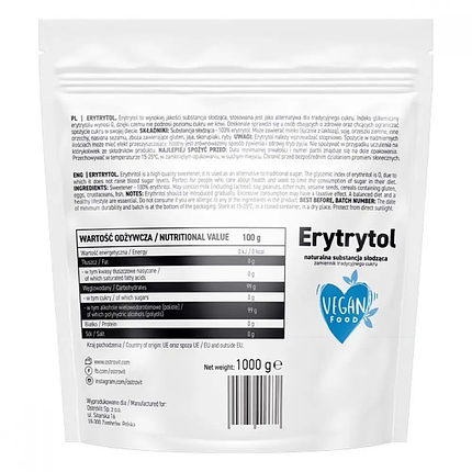 Замінник цукру OstroVit Erythritol 1000 g, фото 3