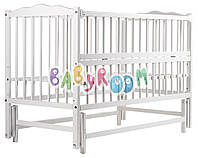 Кровать детская Babyroom Веселка маятник, откидной бок бук белый