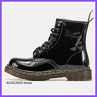 Ботинки демисезонные женские Dr.Martens Patent Black / черевики др. Мартенс черные