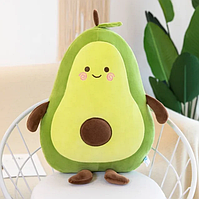 М'яка іграшка подушка Авокадо 45 см зелений, подушка-антистрес плюшевий Авокадо