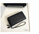 Чоловічий гаманець. Чоловічий клатч. Гаманець чоловічий місткий портмоне Чорний, фото 4