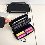 Чоловічий гаманець. Чоловічий клатч. Гаманець чоловічий місткий портмоне Чорний, фото 7