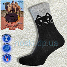 Шкарпетки жіночі термо верблюжа вовна чорні котики 37-42 Корона