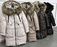 Детское зимнее пальто для девочки в разных цветах, размеры 140-158