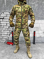 Тактическая демисезонная одежда для армии мультикам, Армейский боевой костюм камуфляжный комплект Softshell