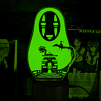 Акриловый 3D светильник-ночник Унесённые призраками Безликий зеленый