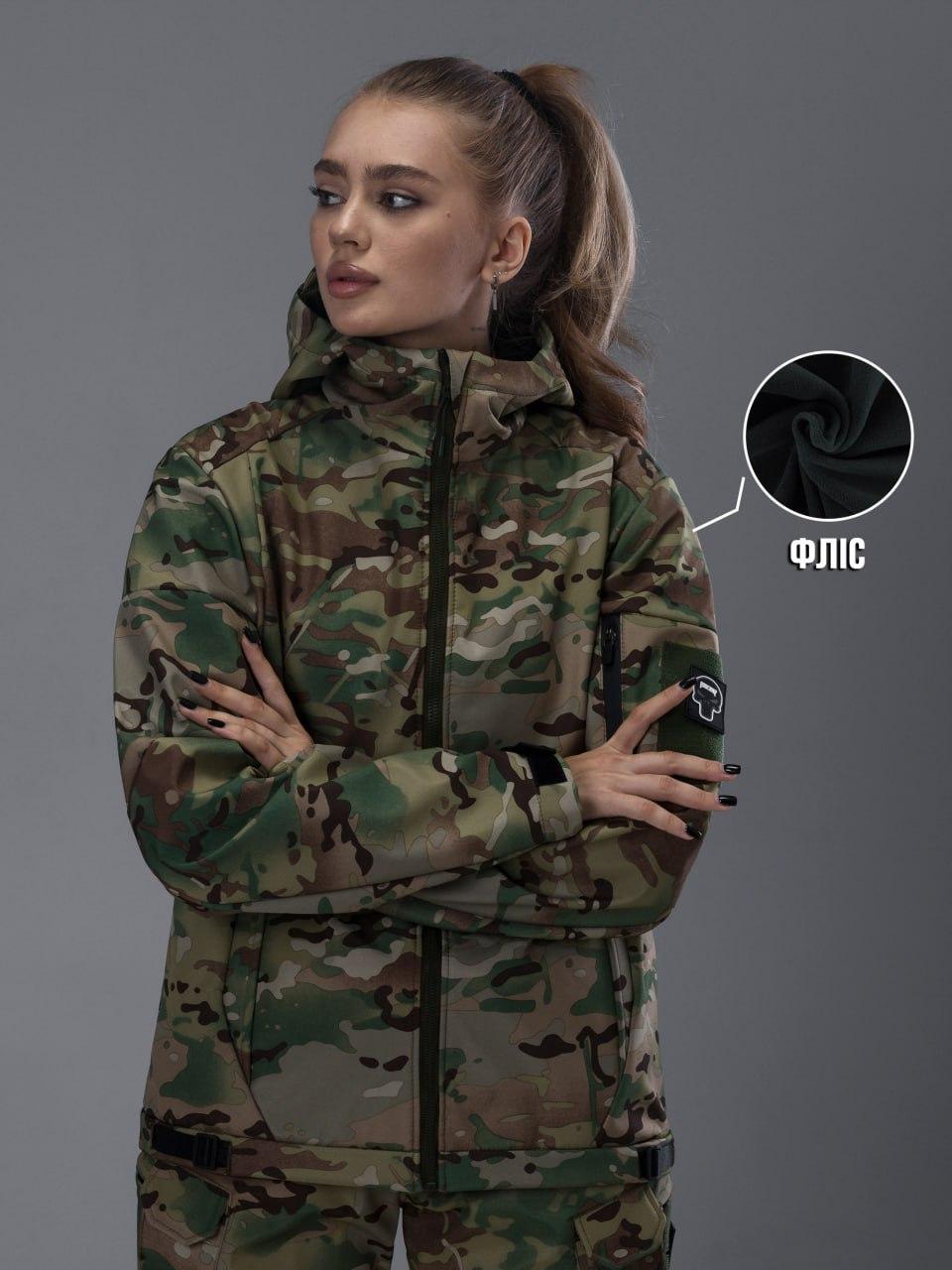 Куртка Softshell BEZET Робокоп 2.0 мультикам Жіноча тактична військова куртка мультикам камуфляж
