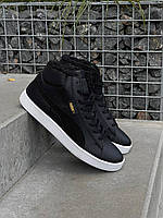 Зимние Мужские Кроссовки Puma Mid Corduroy Black Fur (Мех) 41-42-43-44-45