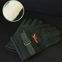 Перчатки флисовые мужские, полнопалые перчатки теплые для охоты и рыбалки Черный размер универсальный (8569)