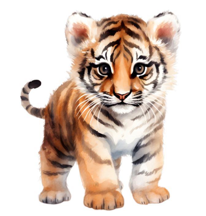 Наклейка для ростової фігури "Тигр малюк" 80х64см (без обрізу по контуру)
