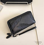 Чоловічий гаманець. Чоловічий клатч. Гаманець чоловічий місткий портмоне Чорний, фото 6